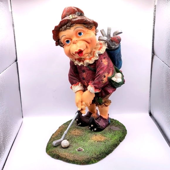 LAAF Collection Efteling Holland LUTT the GOLFER Gnome Figure Figurine Statue - Picture 1 of 12
